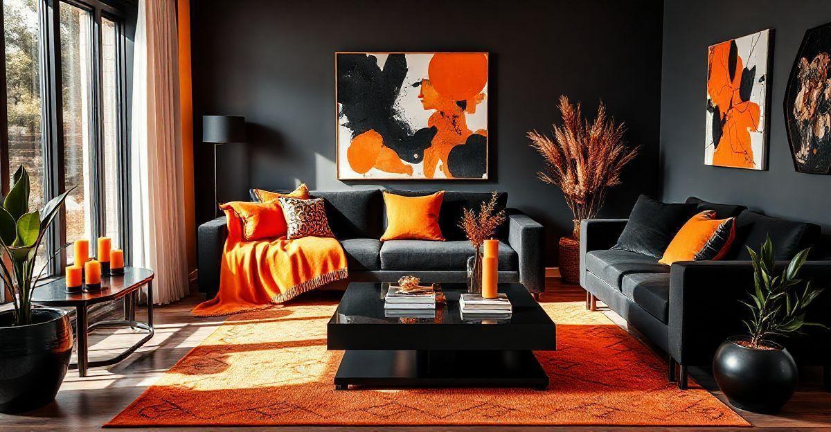 Decoração: Usando Preto e Laranja em Casa