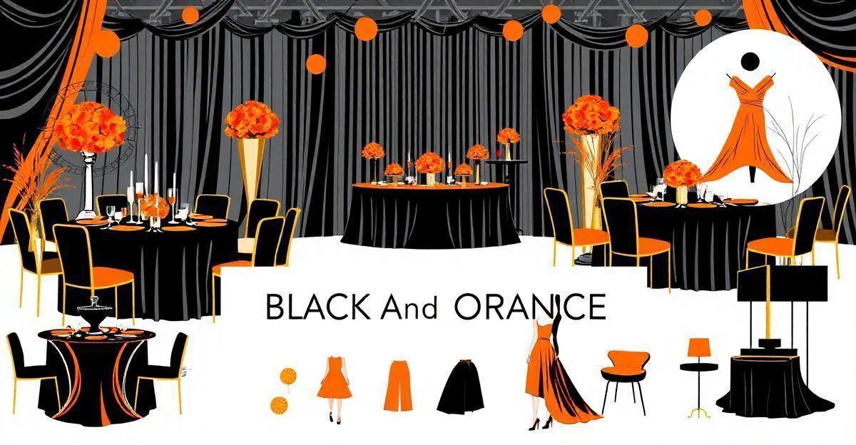 Dicas de Visual para Eventos com Preto e Laranja